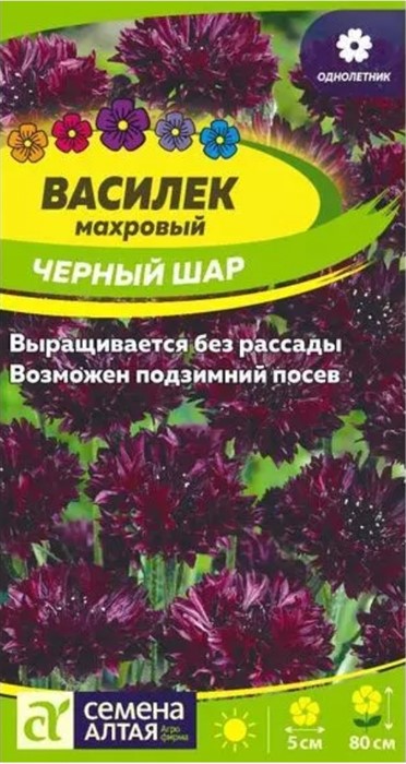 Василек Черный Шар махровый 0,5гр Семена Алтая