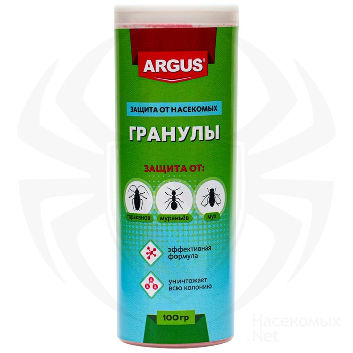 Гранулы от тараканов, муравьев, мух ARGUS 100гр