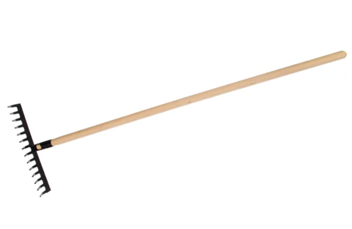 Грабли 14-зуб стальные 300мм с черенком Сибртех 61765(сборка)