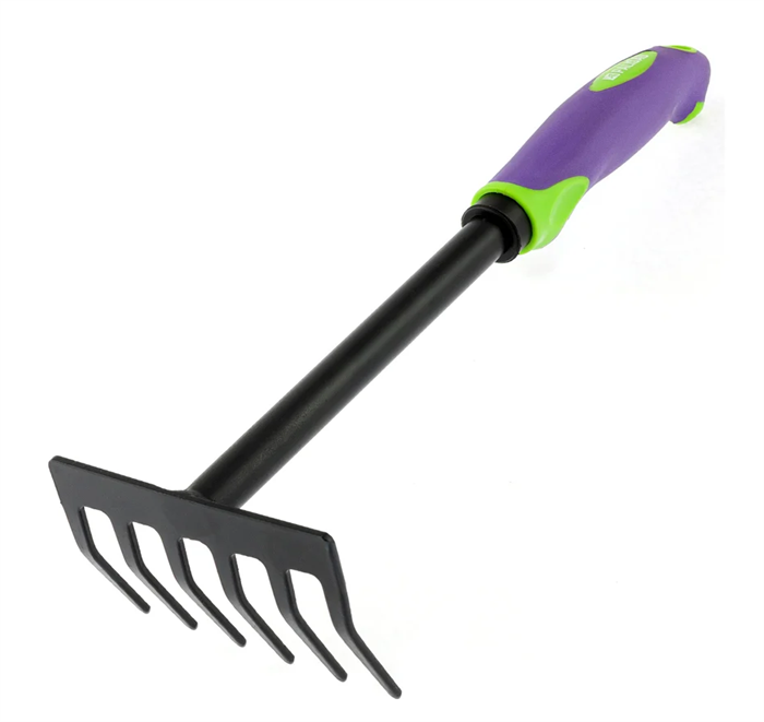 Грабли 6-зубые, 110х300 мм, стальные, обрезиненная эргономичная рукоятка// Palisad 620617