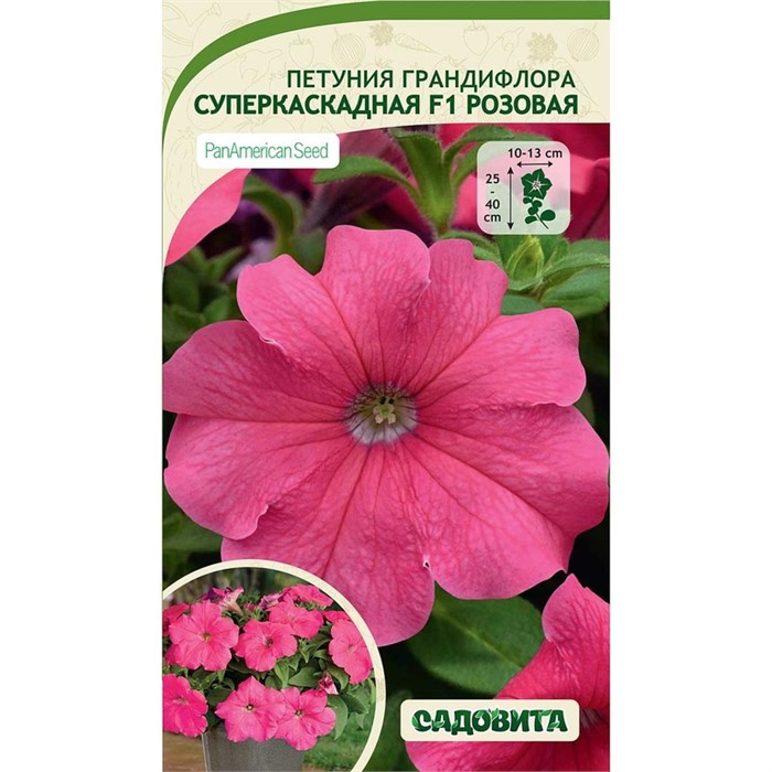 Петуния Суперкаскадная F1 Розовая грандифлора 10др PanAmerican/Садовита