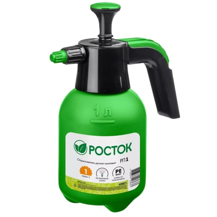 Опрыскиватель РОСТОК помповый, полиэтилен колба, ручной, 1л zu425071