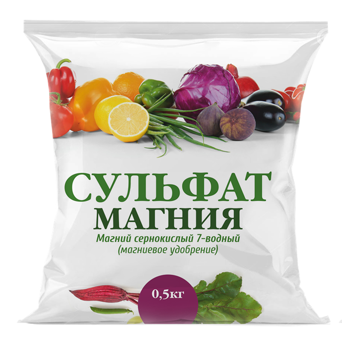Сульфат магния 0,5кг(Нов-Агро)/в уп 40шт/магниевое серосодержащее удобр